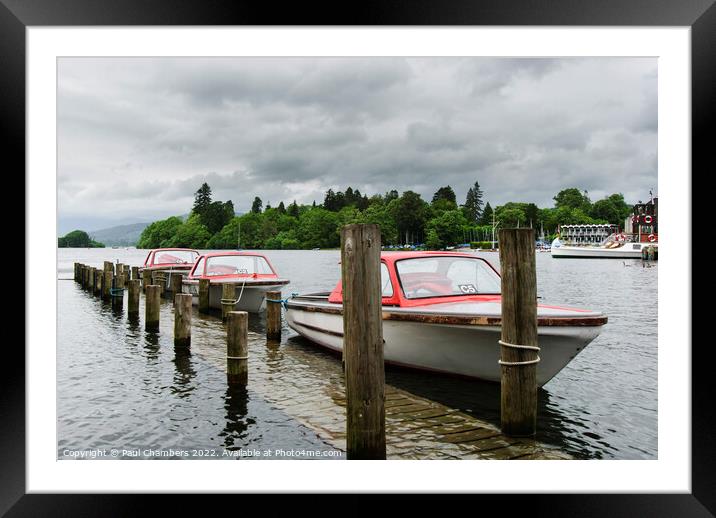 Hire Boats Lake Windwermere Framed Mounted Print by Paul Chambers