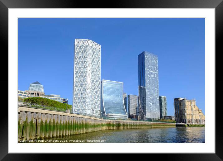 Stunning Waterside Flats in Canary Wharf Framed Mounted Print by Paul Chambers