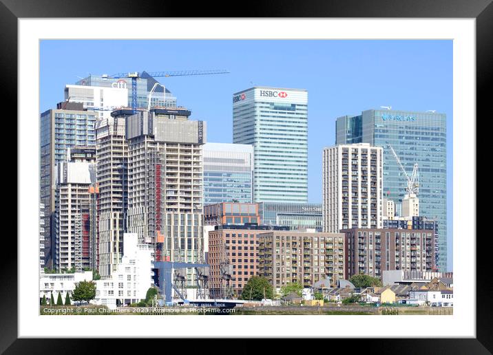 Canary Wharf: London's Financial Powerhouse Framed Mounted Print by Paul Chambers