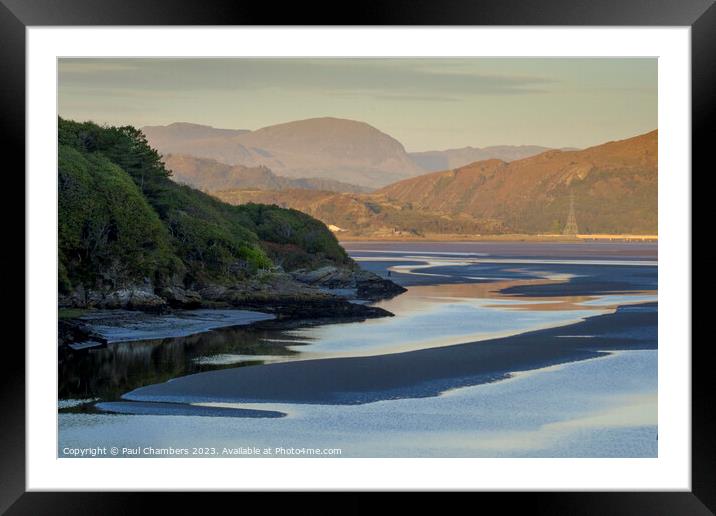 The River Dwyryd in Portmeirion, Wales, a place to relax and enjoy the scenery Framed Mounted Print by Paul Chambers