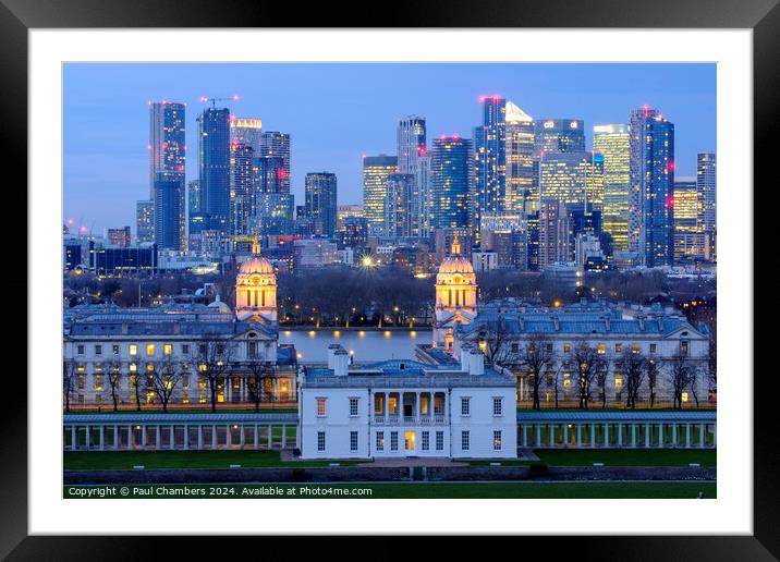 A Harmonious Contrast: The Historic Elegance of Greenwich Univer Framed Mounted Print by Paul Chambers