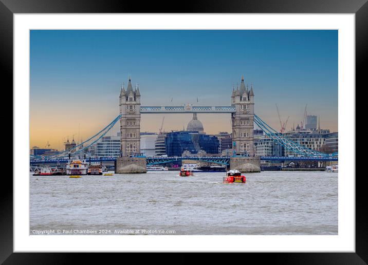Twilight’s Embrace: Tower Bridg Framed Mounted Print by Paul Chambers