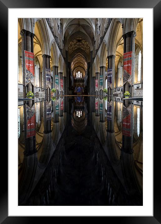 Salisbury Cathedral Font Reflection Framed Mounted Print by Paul Chambers