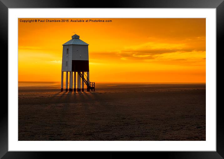 Majestic Wooden Lighthouse at Sunset Framed Mounted Print by Paul Chambers