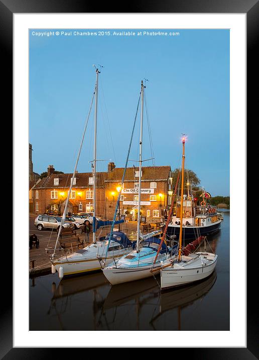  Wareham Quay at dusk Framed Mounted Print by Paul Chambers