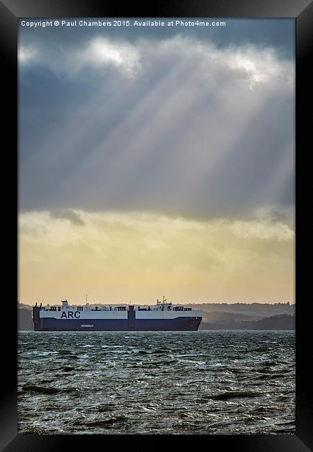 Crepuscular on the Solent. Framed Print by Paul Chambers