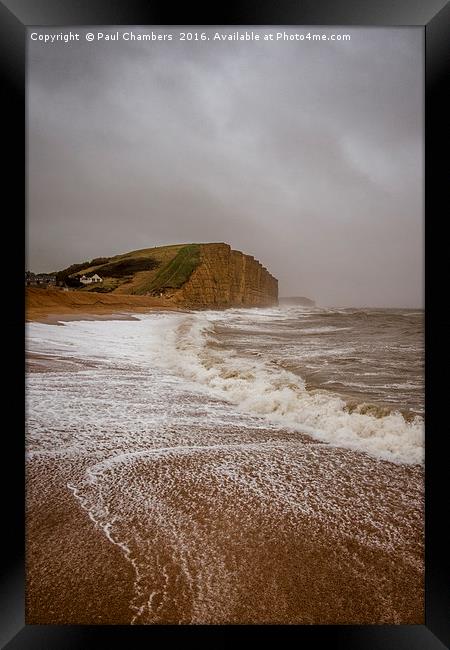 Windy Day West Bay Dorset Framed Print by Paul Chambers