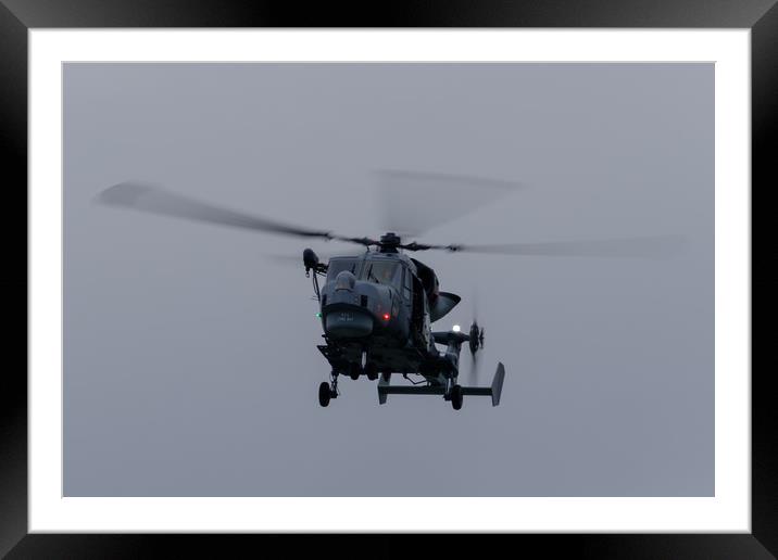 Royal Navy Lynx Helicopter Framed Mounted Print by Paul Chambers