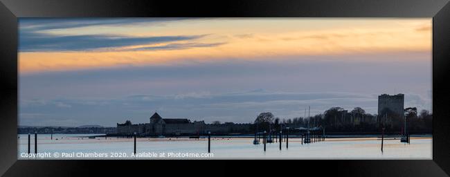 Sunset Over Portchester Castle Framed Print by Paul Chambers