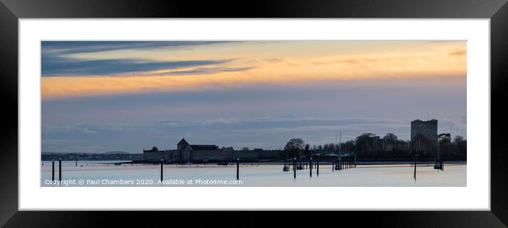Sunset Over Portchester Castle Framed Mounted Print by Paul Chambers