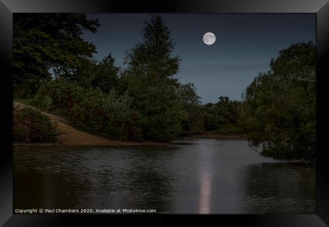 Moonlit Cadnam Pool Framed Print by Paul Chambers