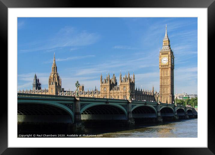 Westminster bridge & Big Ben Framed Mounted Print by Paul Chambers
