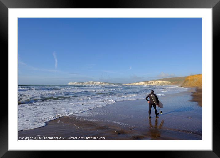 Winter Surfing Framed Mounted Print by Paul Chambers