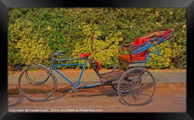 Rickshaw Memories Framed Print by lynette baker