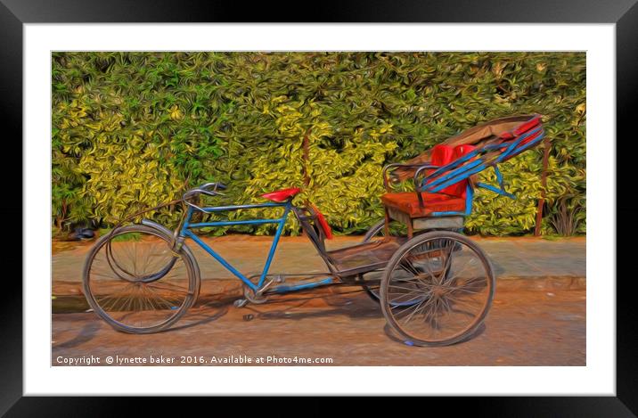 Rickshaw Memories Framed Mounted Print by lynette baker