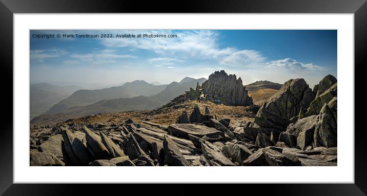 Castel y Gwynt on Glyder Fach Framed Mounted Print by Mark Tomlinson