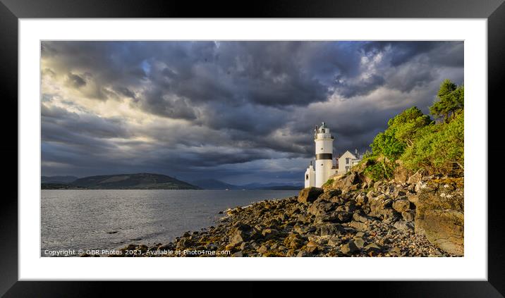Drama in the sky at Cloch Lighthouse Framed Mounted Print by GBR Photos