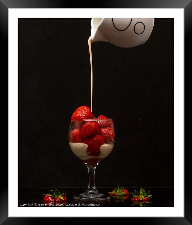 Strawberry and Cream Framed Mounted Print by GBR Photos