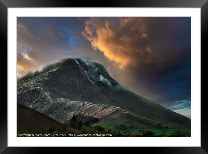 ROBINSON FELL AT SUNSET -ENGLISH LAKE DISTRICT Framed Mounted Print by Tony Sharp LRPS CPAGB