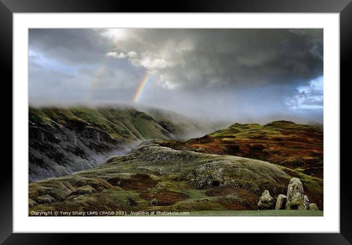 VIEW FROM CASTLERIGG STONE CIRCLE TOWARDS THE HELVELLYN RANGE   Framed Mounted Print by Tony Sharp LRPS CPAGB