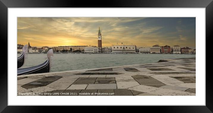 ST MARKS SQUARE VENICE FROM THE CHURCH of SAN GIORGIO MAGGIORE Framed Mounted Print by Tony Sharp LRPS CPAGB