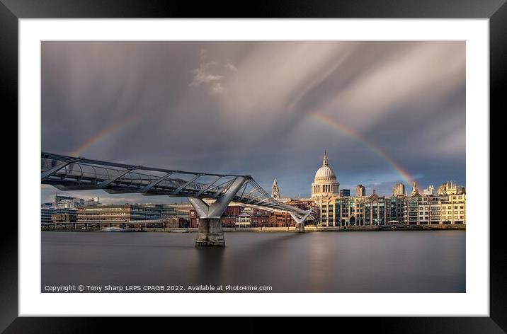 ST. PAUL'S CATHEDRAL WITH RAINBOW Framed Mounted Print by Tony Sharp LRPS CPAGB