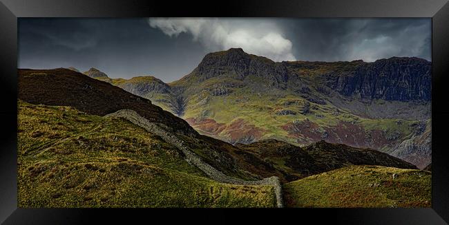 THE LANGDALE PIKES VIEWED FROM LINGMOOR FELL Framed Print by Tony Sharp LRPS CPAGB