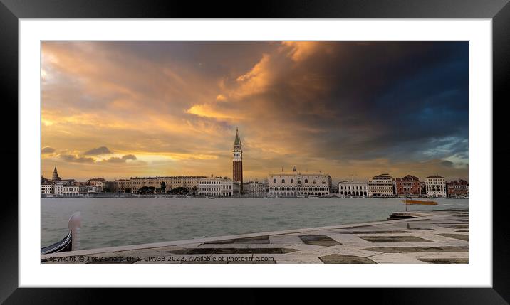 ST MARKS SQUARE VENICE FROM THE CHURCH of SAN GIORGIO MAGGIORE (2) Framed Mounted Print by Tony Sharp LRPS CPAGB