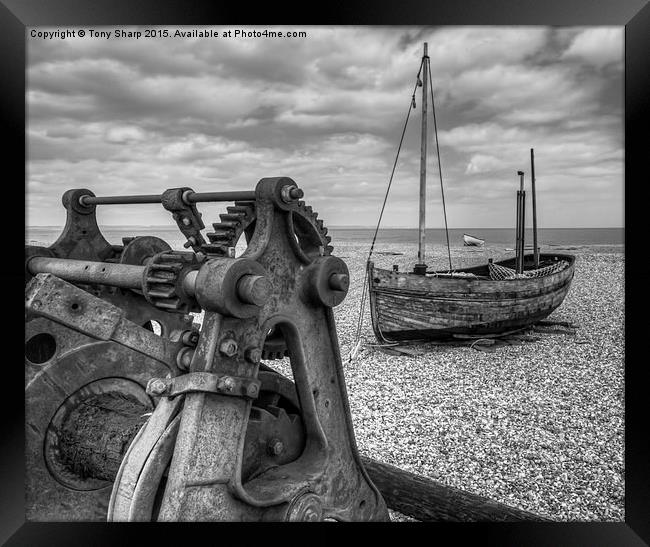  Winch and Boats Framed Print by Tony Sharp LRPS CPAGB