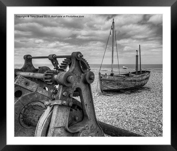  Winch and Boats Framed Mounted Print by Tony Sharp LRPS CPAGB