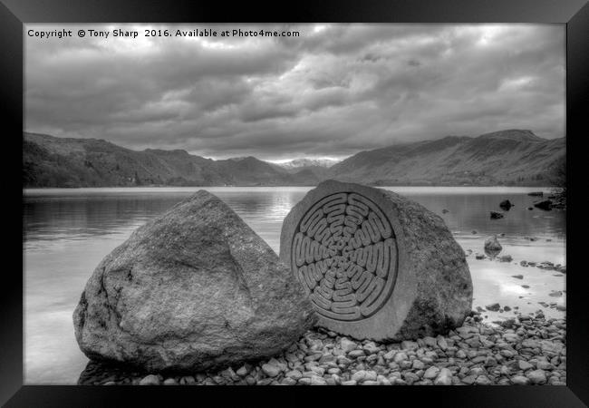 Millennium Stone, Derwent Water, Cumbria Framed Print by Tony Sharp LRPS CPAGB