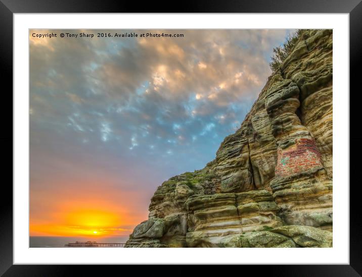 Sunset over Hastings Pier Framed Mounted Print by Tony Sharp LRPS CPAGB