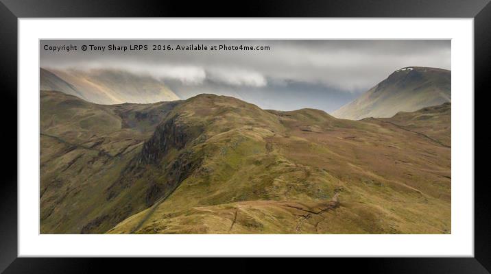 Viewed from Angle Tarn, Cumbria Framed Mounted Print by Tony Sharp LRPS CPAGB
