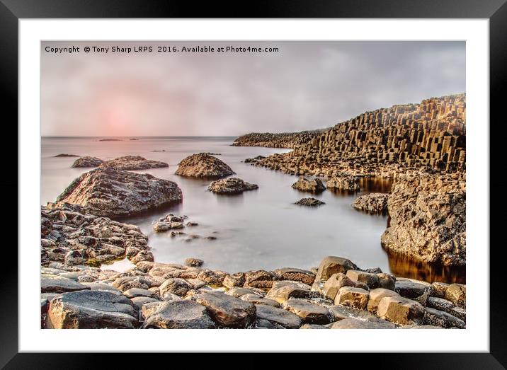 Hazy Sunset - Giant's Causeway Framed Mounted Print by Tony Sharp LRPS CPAGB