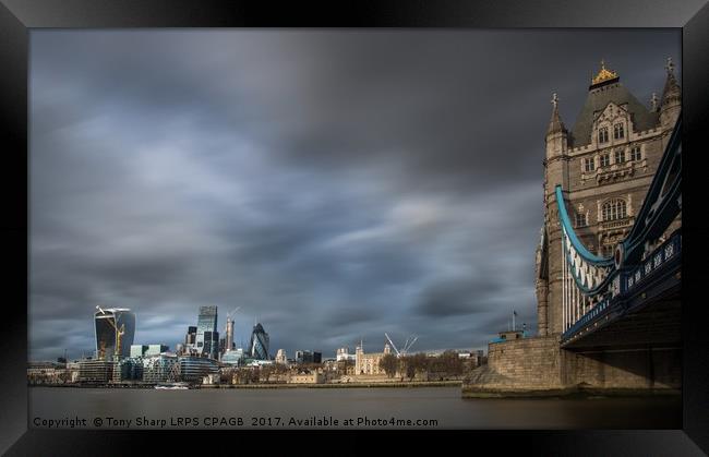 A city view across The Thames Framed Print by Tony Sharp LRPS CPAGB