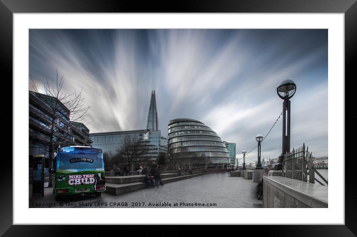 Towards City Hall, London's South Bank Framed Mounted Print by Tony Sharp LRPS CPAGB