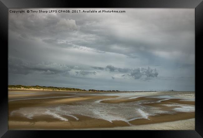 CAMBER SANDS FROM RYE HARBOUR Framed Print by Tony Sharp LRPS CPAGB
