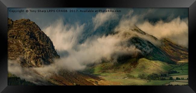 SWIRLING CLOUDS IN THE GREAT LANGDALE VALLEY, CUMB Framed Print by Tony Sharp LRPS CPAGB
