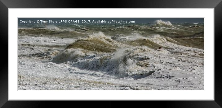 'STORM BRIAN' - 21 OCTOBER 2017 (HASTINGS COAST)  Framed Mounted Print by Tony Sharp LRPS CPAGB