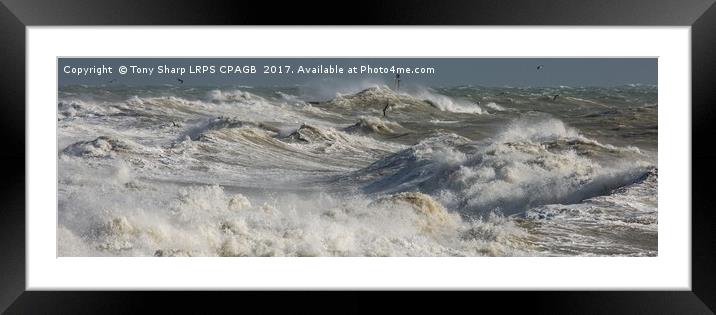STORM BRIAN -  21 OCTOBER 2017 (HASTINGS' COAST) Framed Mounted Print by Tony Sharp LRPS CPAGB