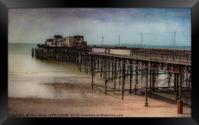 HASTINGS' PIER, EAST SUSSEX - AFTER THE FIRE Framed Print by Tony Sharp LRPS CPAGB