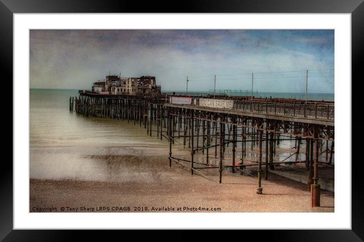 HASTINGS' PIER, EAST SUSSEX - AFTER THE FIRE Framed Mounted Print by Tony Sharp LRPS CPAGB