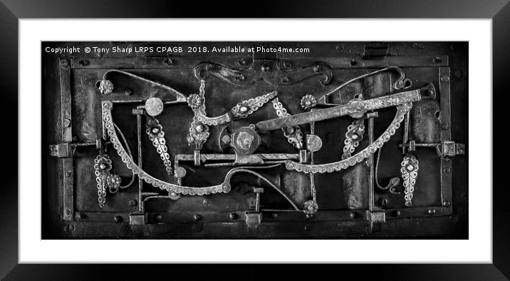 TUDOR TREASURE CHEST LOCK MECHANISM Framed Mounted Print by Tony Sharp LRPS CPAGB