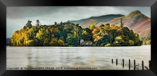 DERWENT WATER ISLAND Framed Print by Tony Sharp LRPS CPAGB