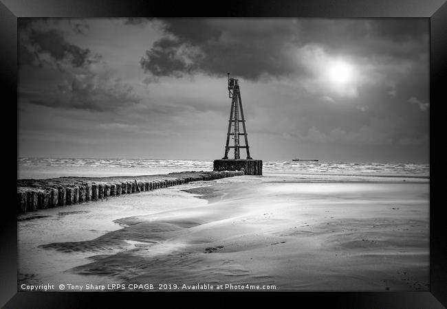 RYE HARBOUR ENTRANCE BY MOONLIGHT Framed Print by Tony Sharp LRPS CPAGB
