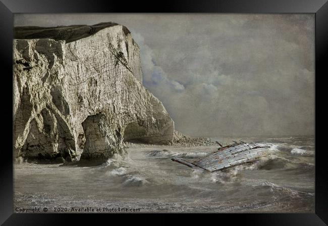 WRECK AT SEAFORD HEAD NEAR EASTBOURNE Framed Print by Tony Sharp LRPS CPAGB