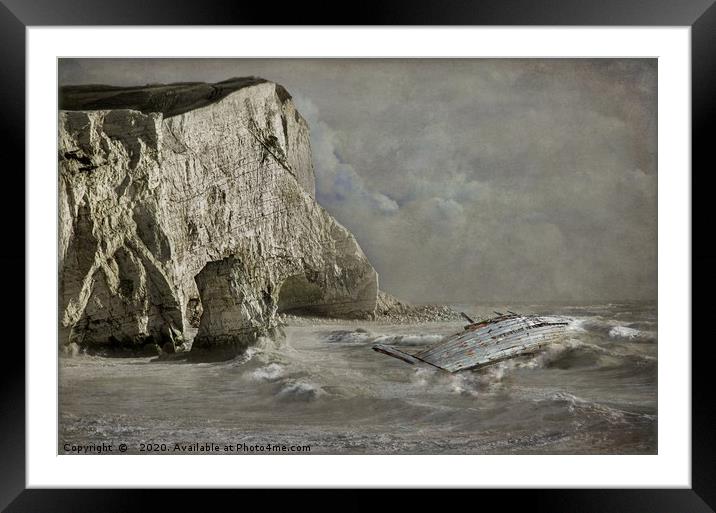 WRECK AT SEAFORD HEAD NEAR EASTBOURNE Framed Mounted Print by Tony Sharp LRPS CPAGB