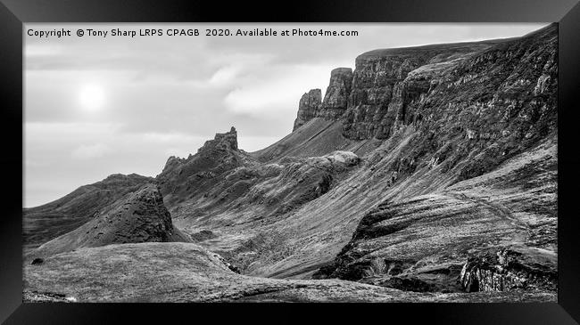 The Quiraing, Isle of Skye by moonlight  Framed Print by Tony Sharp LRPS CPAGB