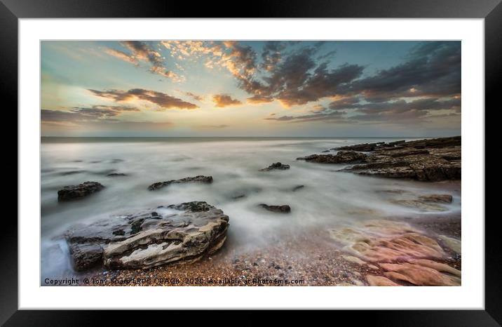 ROCKS AND SUNSET - HASTINGS, E. SUSSEX Framed Mounted Print by Tony Sharp LRPS CPAGB