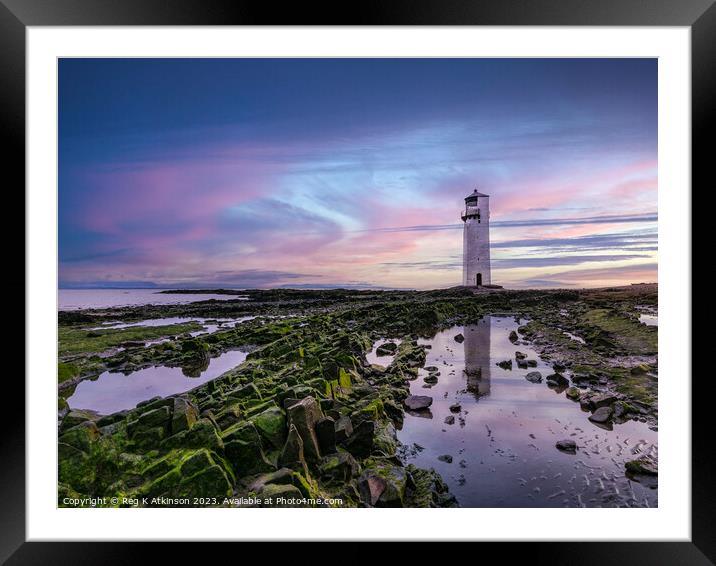 Southerness Lighthouse Framed Mounted Print by Reg K Atkinson